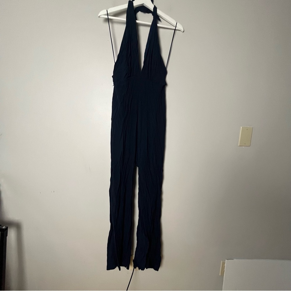 WAYF‎ Halter Top Navy Blue Jumpsuit